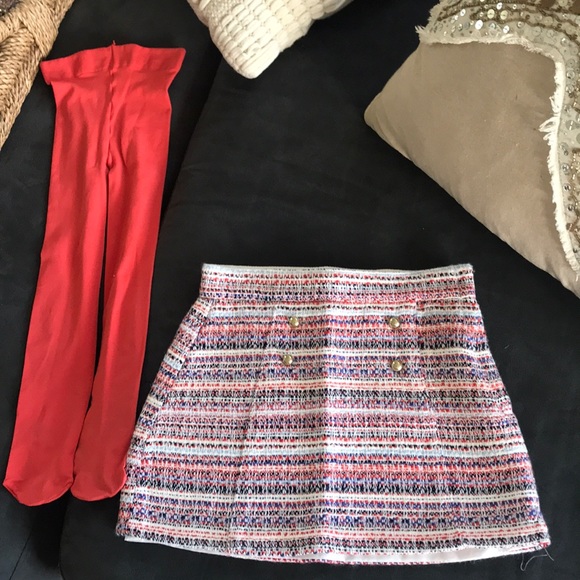 Janie and Jack Other - Janie and Jack skirt and red stockings